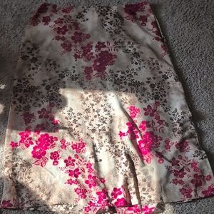 Floral Pink and Brown Women's Skirt